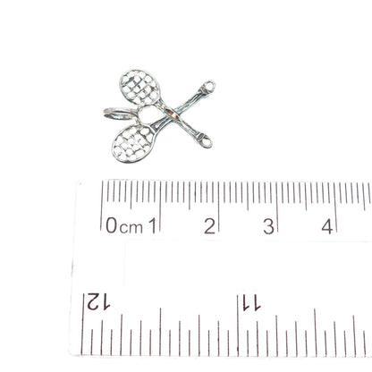 LISA LEE CREATIONS 925 Sterling Silver Vintage Tennis Rackets Minimalist Pendant
