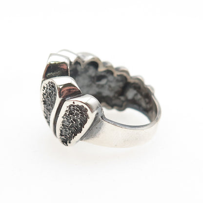 925 Sterling Silver Vintage EFS Mexico Modernist Oxidized Ring Size 6.75