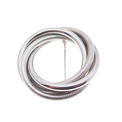 Harry S. Bick 925 Sterling Silver Vintage Interlocked Trinity Pin Brooch