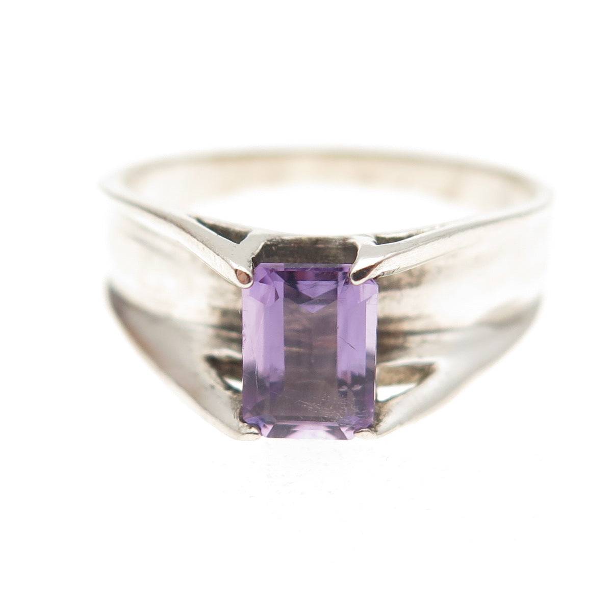 Chateau D’Argent 925 Sterling Silver Vintage Real Amethyst Oxidized Ring Size 9