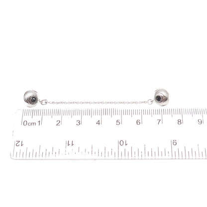 Pandora 925 Sterling Silver Safety Chain Slide Double Bead Charm