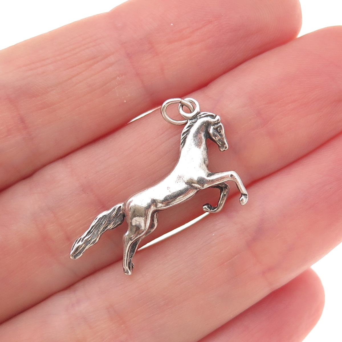 Wheeler Mfg. 925 Sterling Silver Vintage Horse Oxidized Charm Pendant