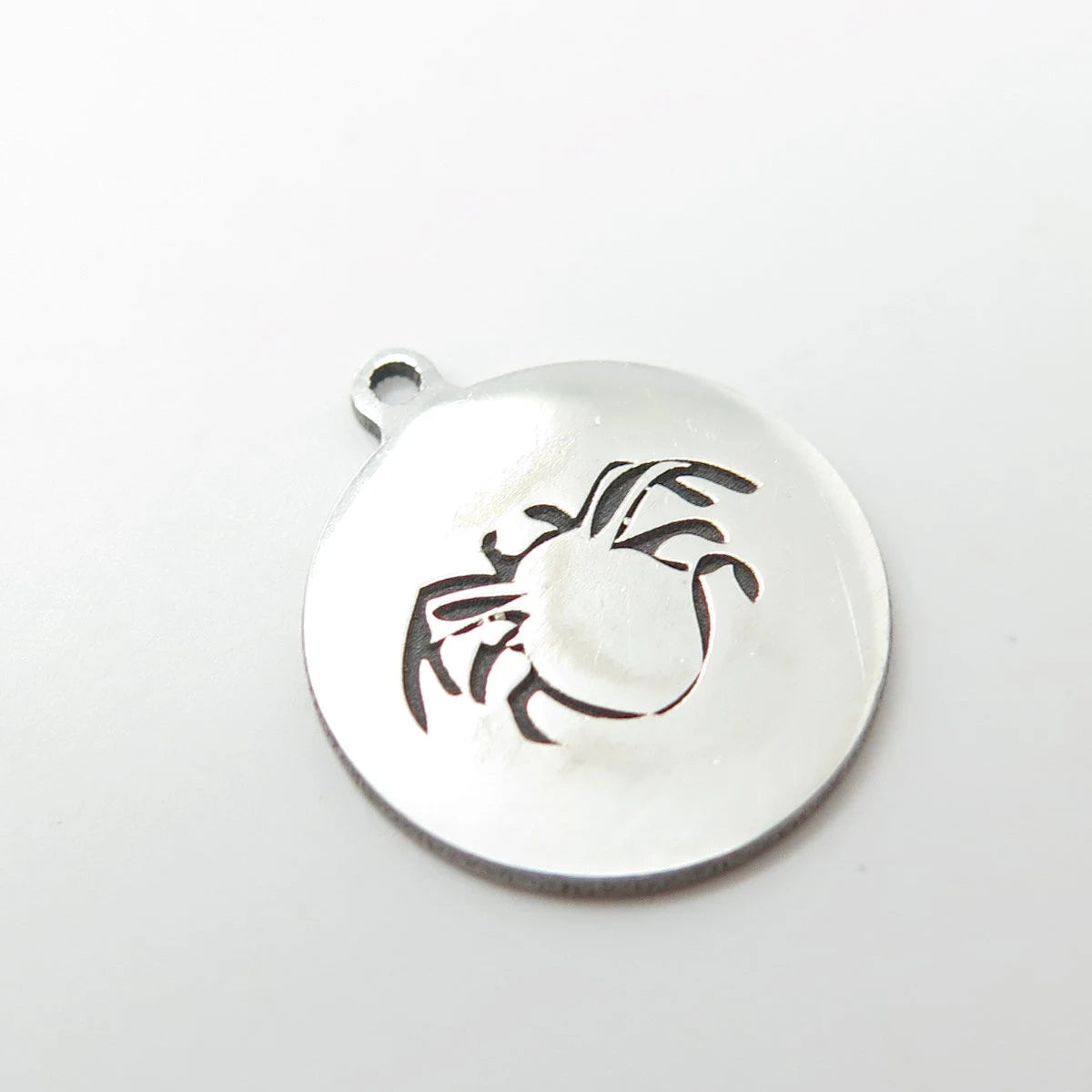 925 Sterling Silver USA Two In Town Spider Charm Pendant