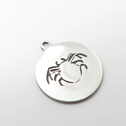 925 Sterling Silver USA Two In Town Spider Charm Pendant