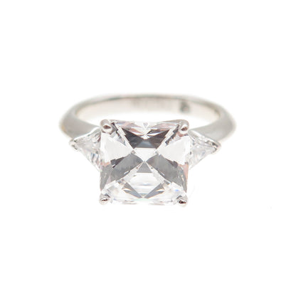 TYCOON 925 Sterling Silver Multi-Cut C Z Engagement Ring Size 5