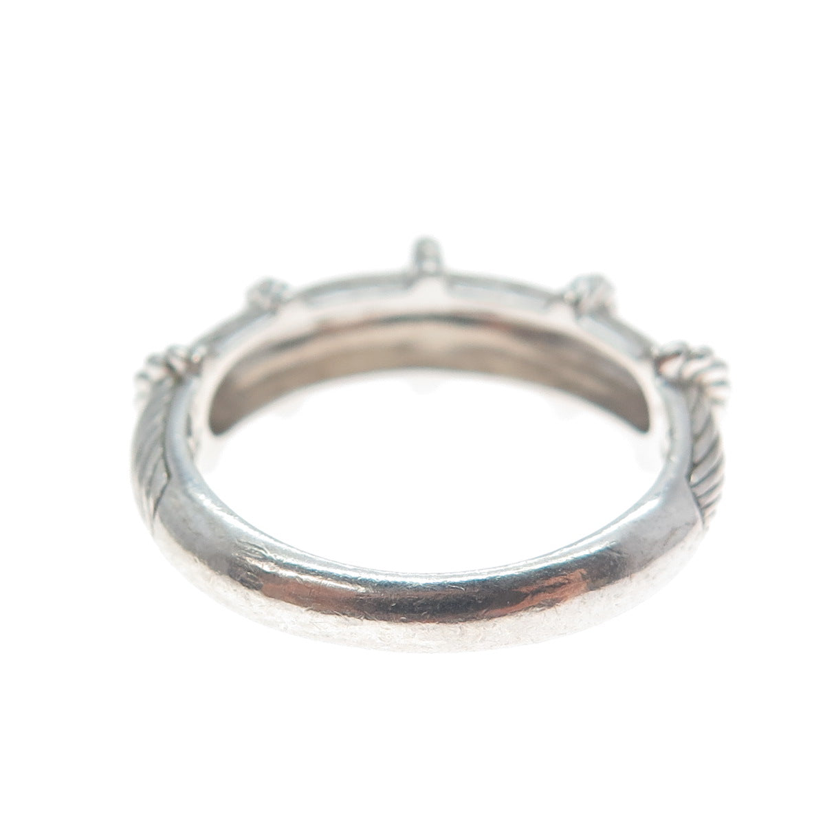 JUDITH RIPKA 925 Sterling Silver Twisted Ribbed Ring Size 8.25