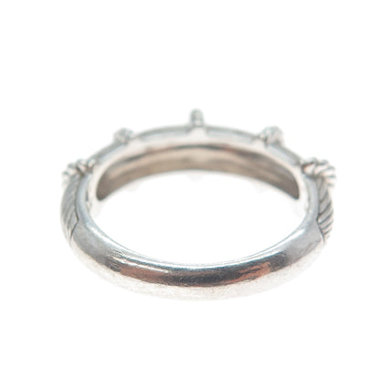 JUDITH RIPKA 925 Sterling Silver Twisted Ribbed Ring Size 8.25