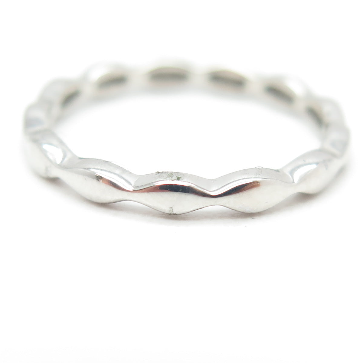 925 Sterling Silver Modernist Wavy Stackable Band Ring Size 5.75