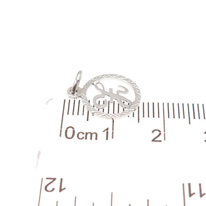 925 Sterling Silver Vintage Diamond-Cut Letter Z Initial Mini Charm Pendant