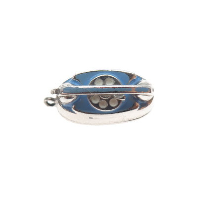 WELLS 925 Sterling Silver Vintage Enamel Retro Phone Mini 3D Charm Pendant