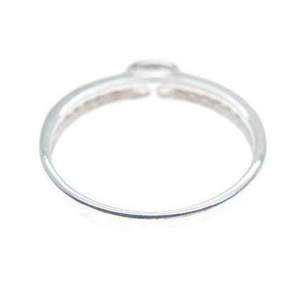 925 Sterling Silver Real Diamond & White Topaz Stackable Ring Size 7.25