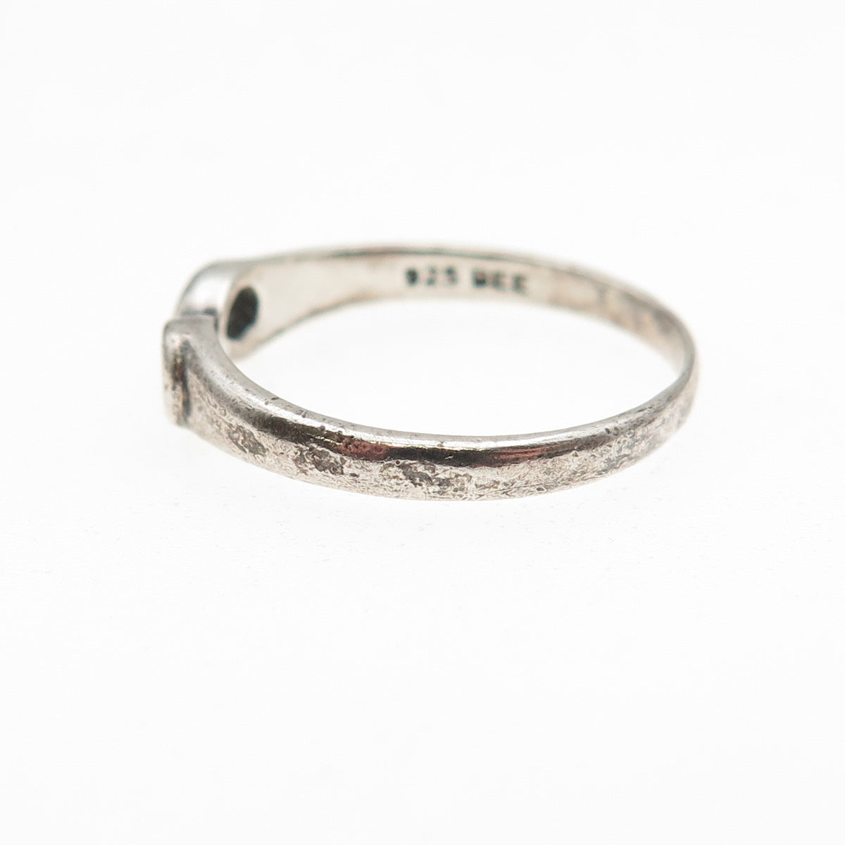 Bee 925 Sterling Silver Vintage Infinity Oxidized Ring Size 7.75
