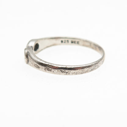 Bee 925 Sterling Silver Vintage Infinity Oxidized Ring Size 7.75