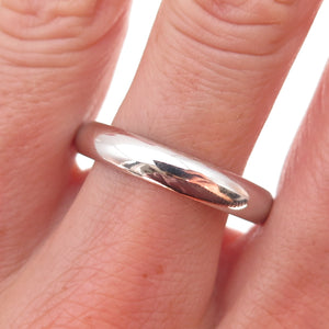 925 Sterling Silver Vintage Classic Wedding Band Ring Size 13.25
