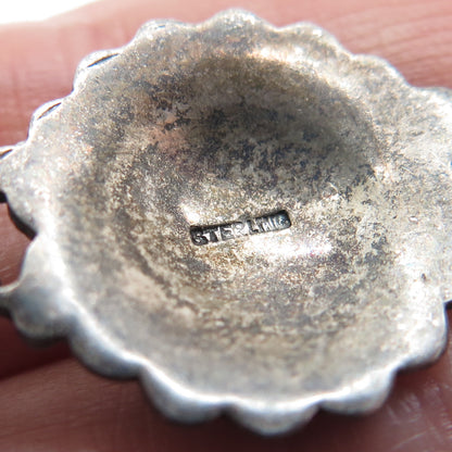 925 Sterling Silver Antique Real Marcasite Floral Bracelet 7" (missing 4 stones)