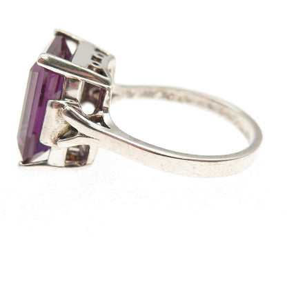 Chateau D’Argent Sterling Vintage Lab-Created Peacock Sapphire Ring Size 8.75