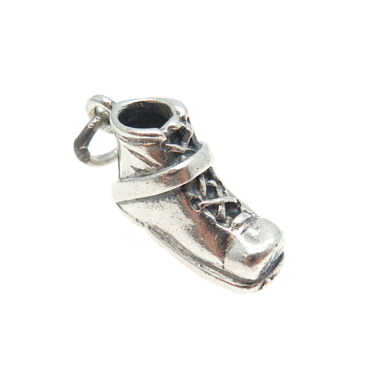 DANECRAFT 925 Sterling Silver Vintage Hiking Snow Boot 3D Charm Pendant