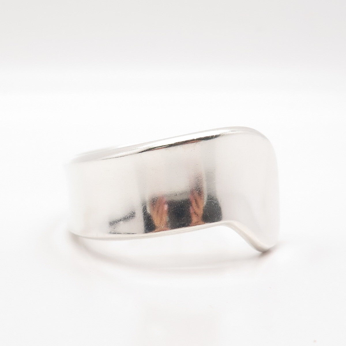 925 Sterling Silver Vintage Smooth Modernist Cuff Bracelet 6.25"