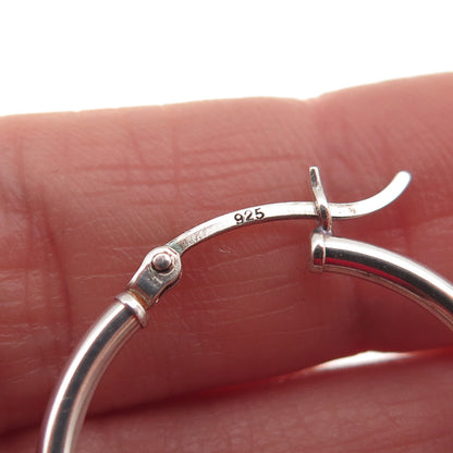 925 Sterling Silver Vintage Real Pearl Dangle Beads Hoop Earrings