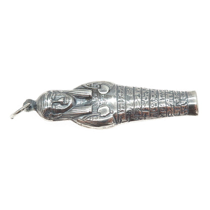 800 Silver Vintage Egyptian King Tutankhamun Oxidized 3D Pendant