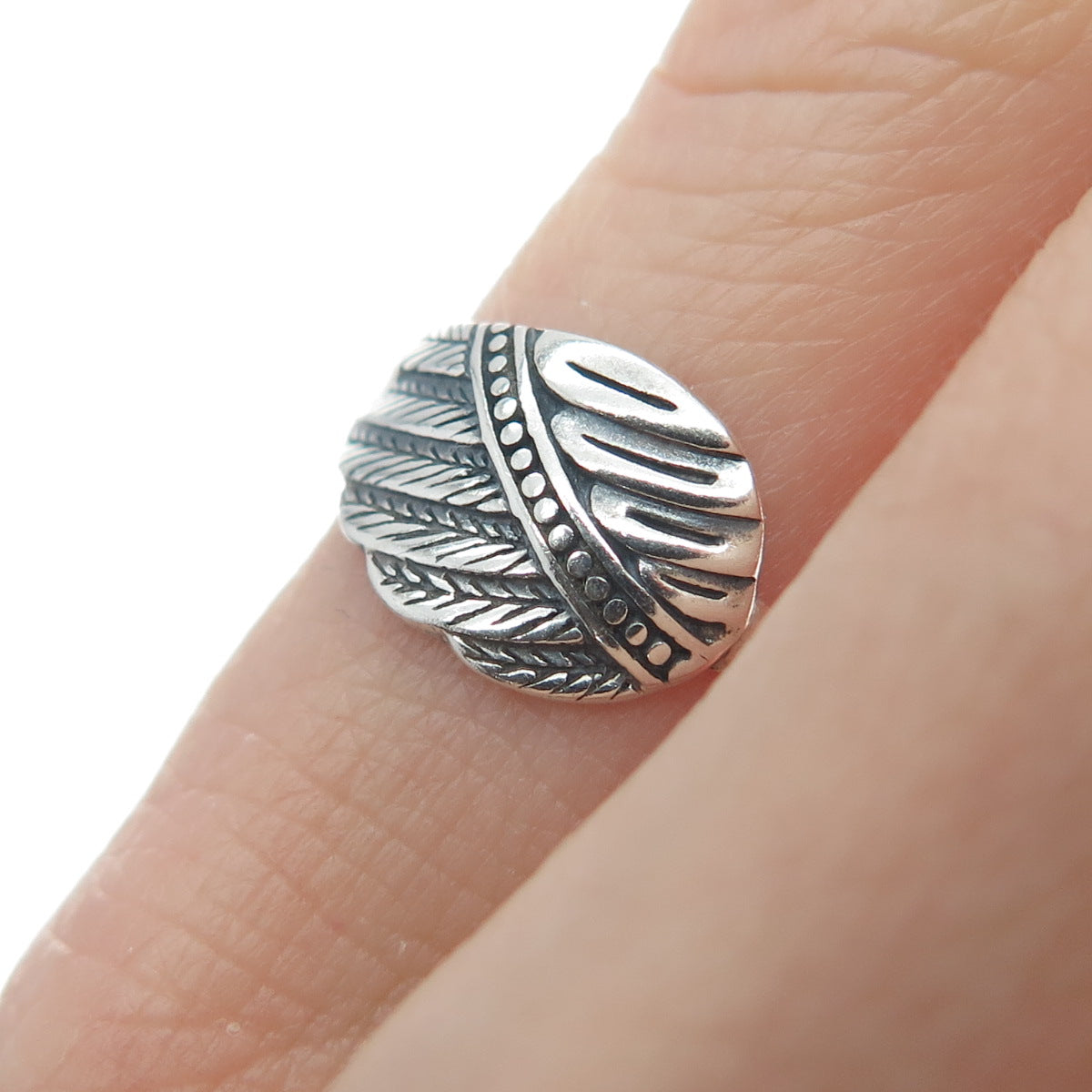 925 Sterling Silver Vintage Angel Wing Ring Size 4