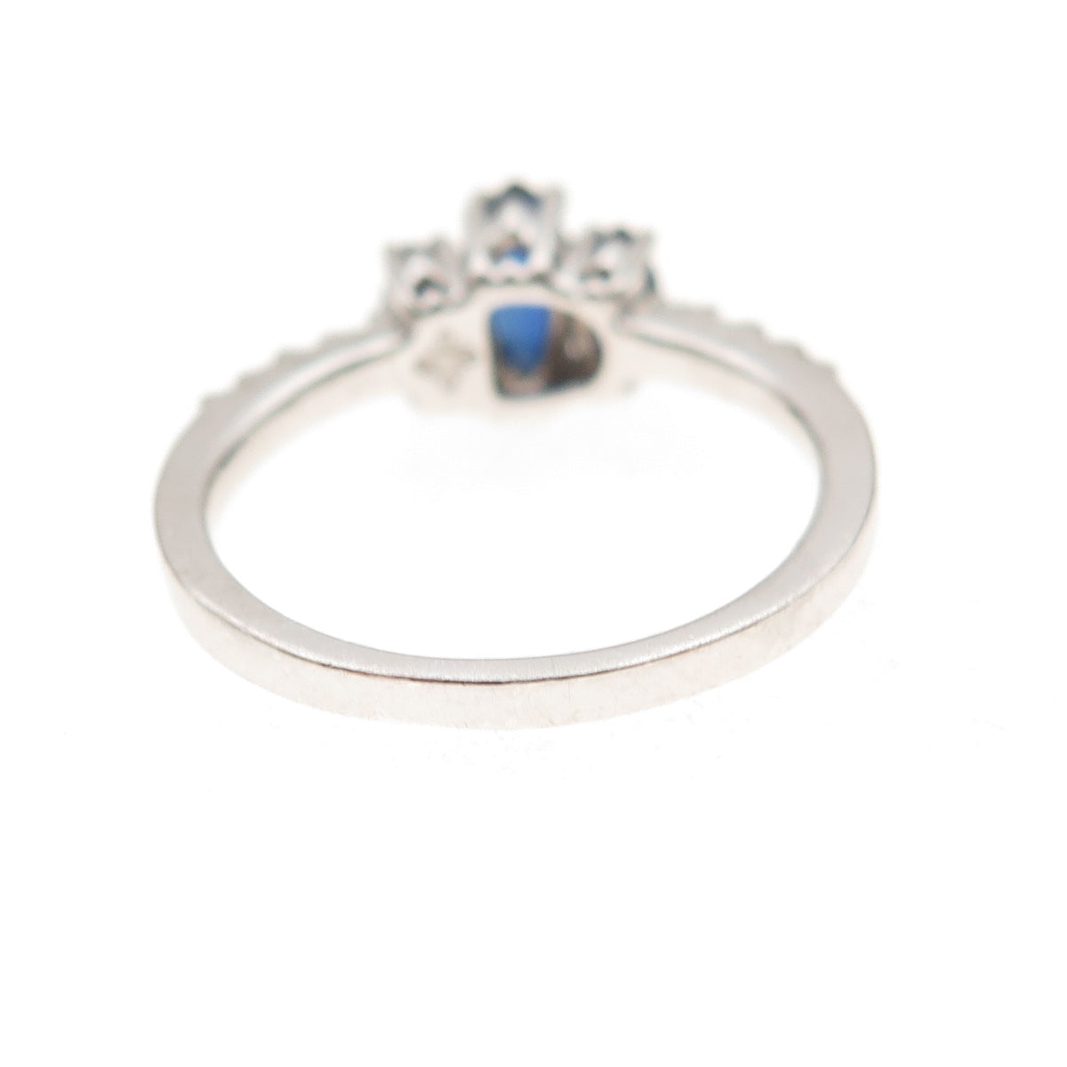 Sai 925 Sterling Silver Vintage Real Sapphire & White Topaz Ring Size 6