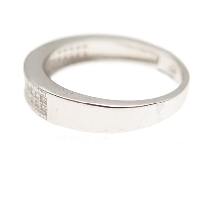 925 Sterling Silver Round-Cut C Z Sparkle Band Ring Size 9