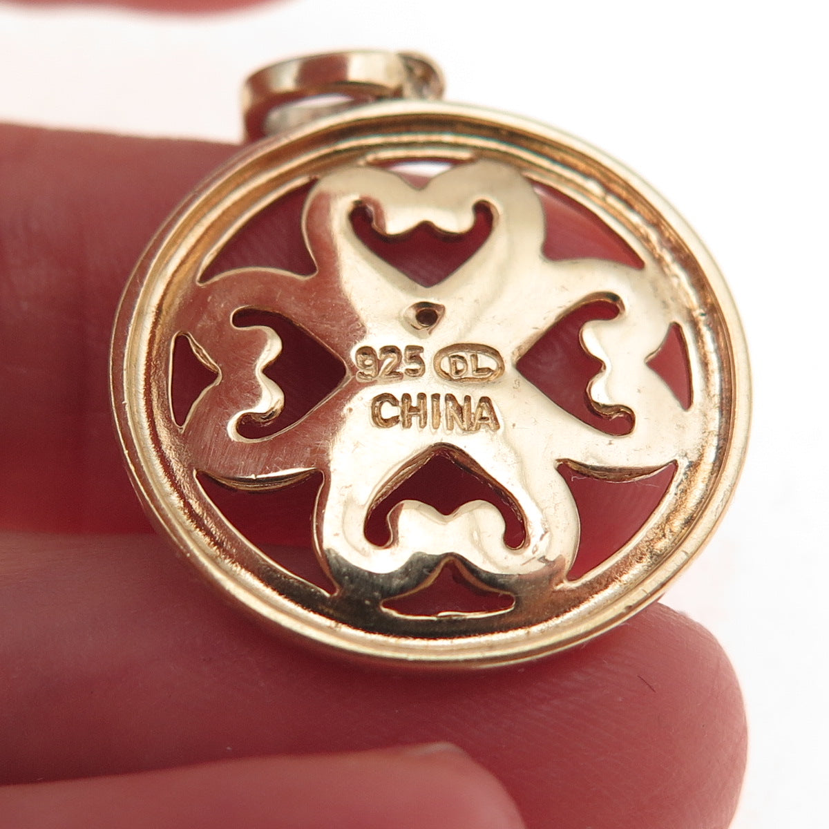 925 Sterling Silver Gold Plated Real Diamond Accent Heart Charm Pendant