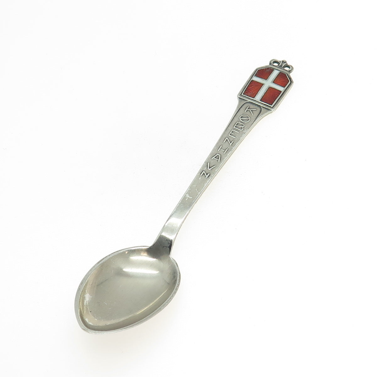 EILER&MARLOE 925S Sterling Silver Vintage Enamel Copenhagen Denmark Coffee Spoon