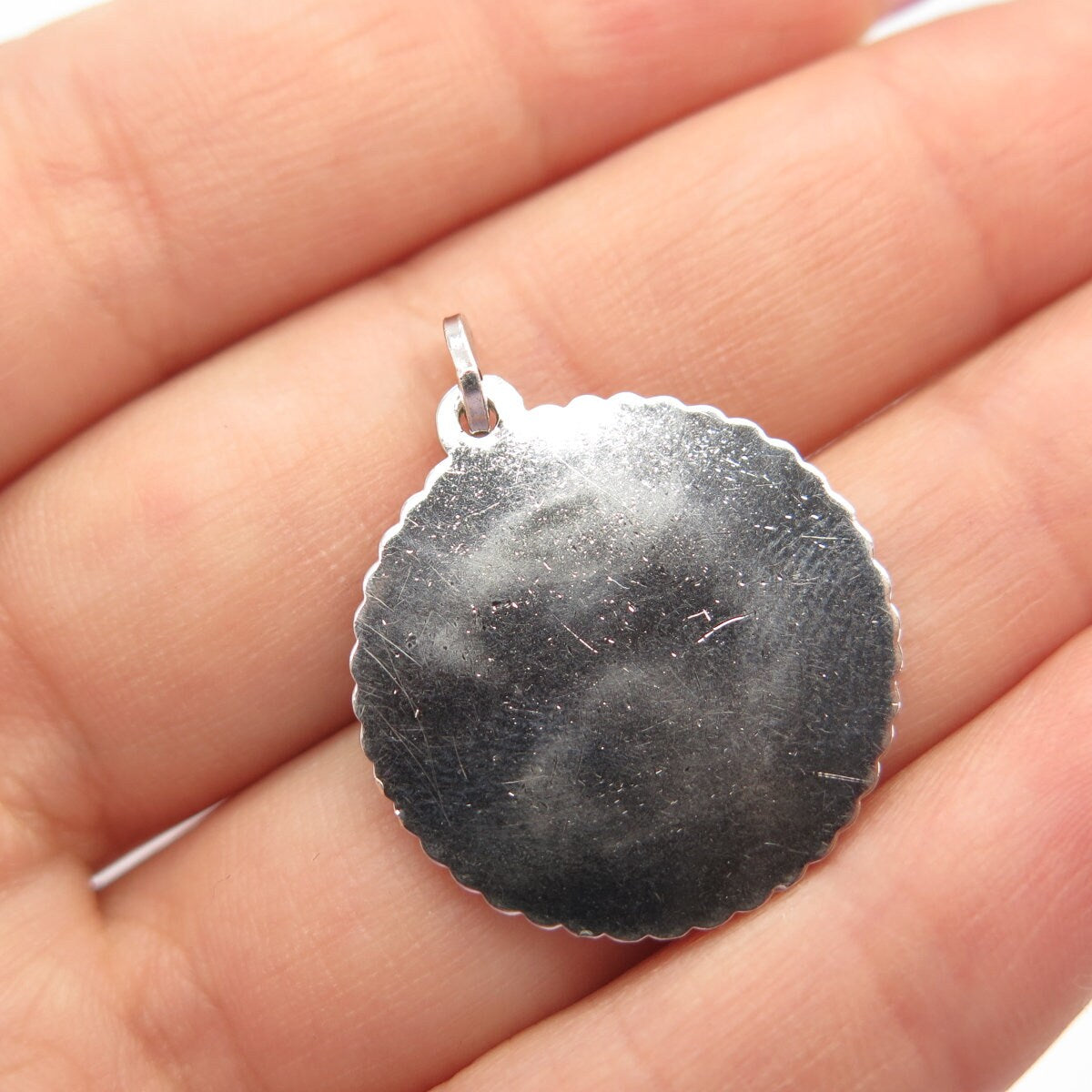 925 Sterling Silver Vintage "Happy Birthday" Floral Pendant