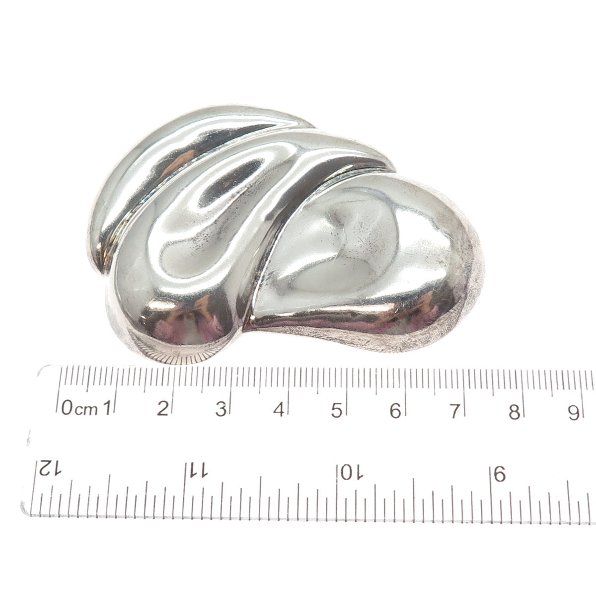 925 Sterling Silver Vintage Mexico Modernist Puffy Pin Brooch