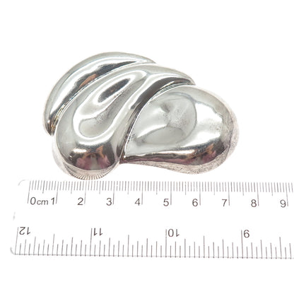 925 Sterling Silver Vintage Mexico Modernist Puffy Pin Brooch