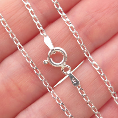 925 Sterling Silver Curb Chain Necklace 18"