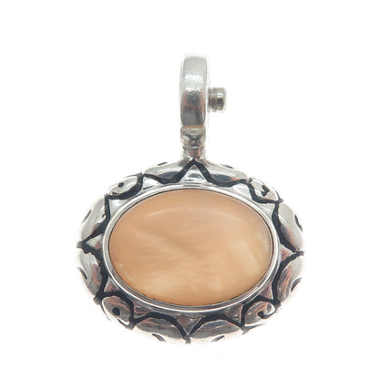 ESPO JOSEPH ESPOSITO 925 Sterling Silver Vintage Real Cream MOP Tribal Pendant
