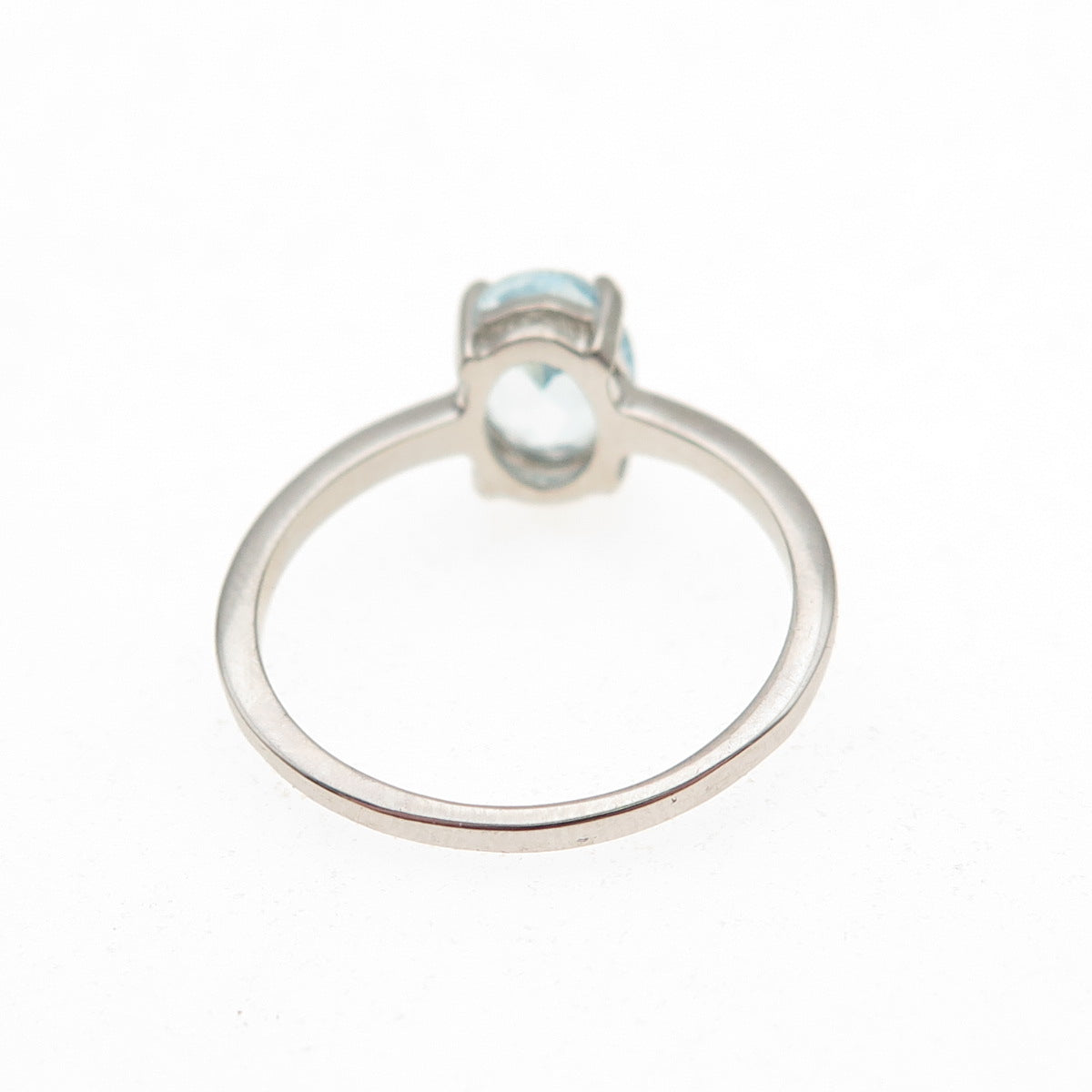 Dazzlers 925 Sterling Silver Real Oval-Cut Blue Topaz Ring Size 6