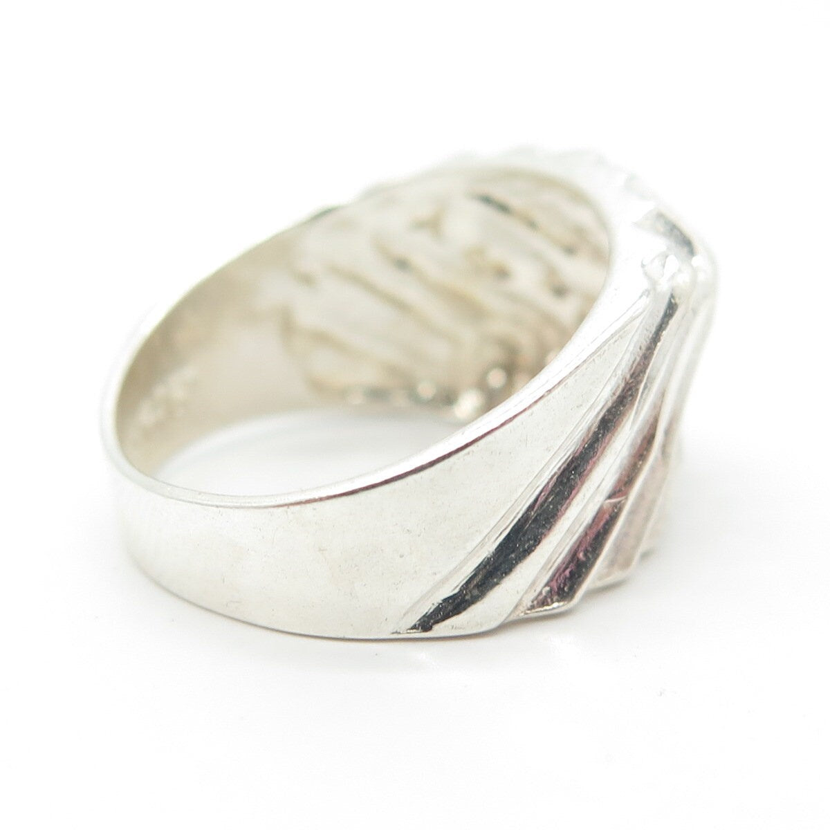 925 Sterling Silver Vintage Textured Dome Ring Size 7
