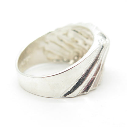 925 Sterling Silver Vintage Textured Dome Ring Size 7