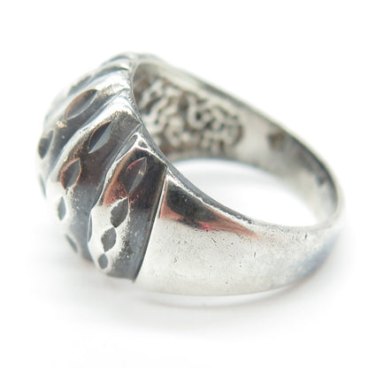 925 Sterling Silver Vintage Ribbed Ring Size 6.25