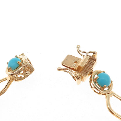 D'Joy Sterling Silver Gold Plated Real Sleeping Beauty Turquoise Bracelet 7.5"