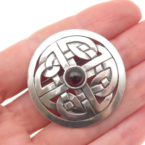 MMA Metropolitan Museum of Art Sterling Vintage Real Garnet Celtic Pin Brooch