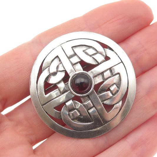 MMA Metropolitan Museum of Art Sterling Vintage Real Garnet Celtic Pin Brooch