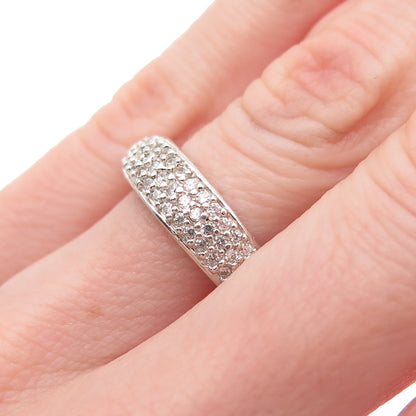 925 Sterling Silver Round-Cut C Z Sparkle Ring Size 6