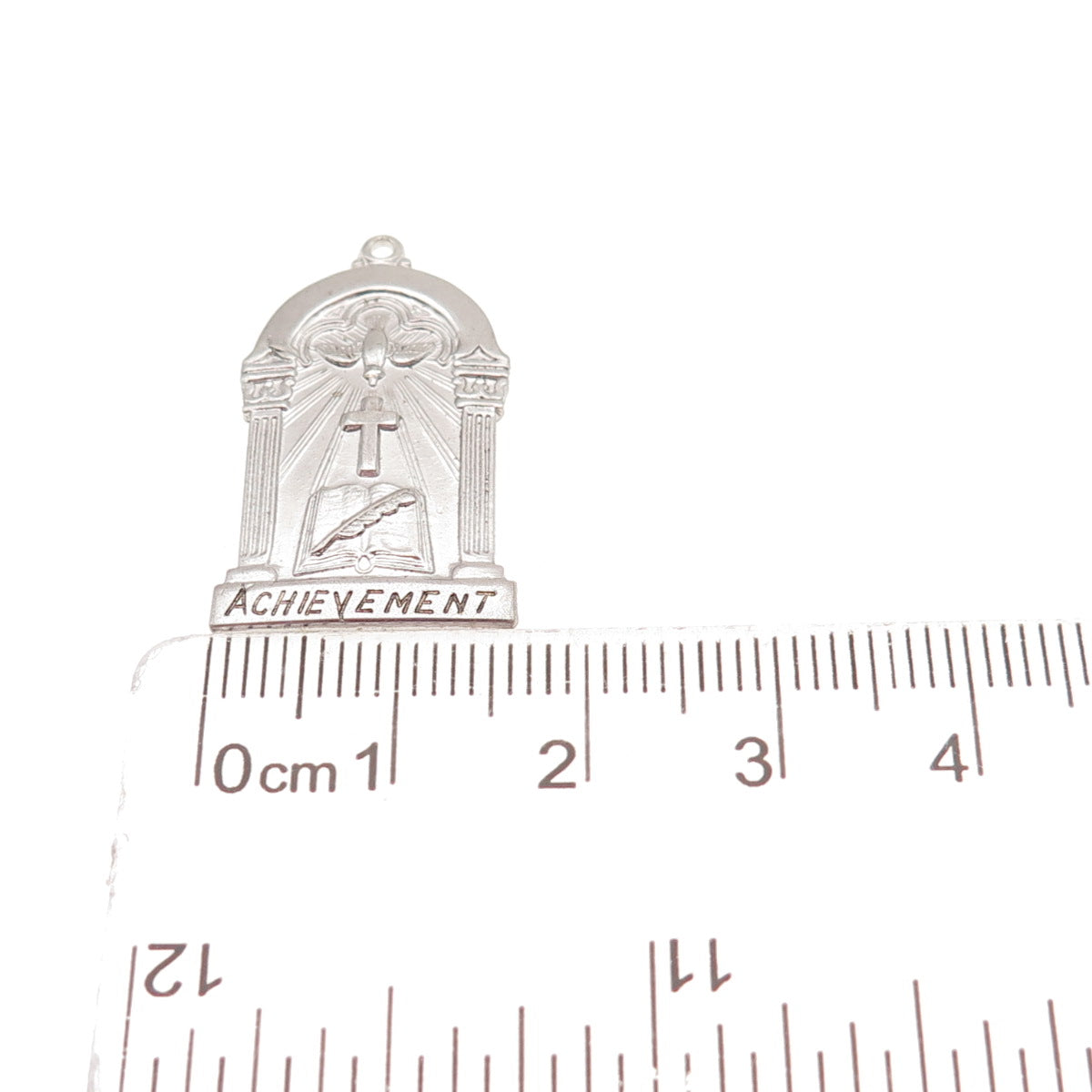 SK & F 925 Sterling Silver Vintage Achievement Religious Charm Pendant