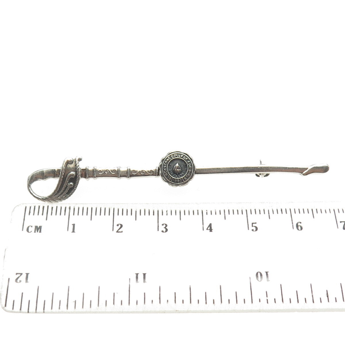 925 Sterling Silver Antique "1892 Blackstone College for Girls" Sword Pin Brooch