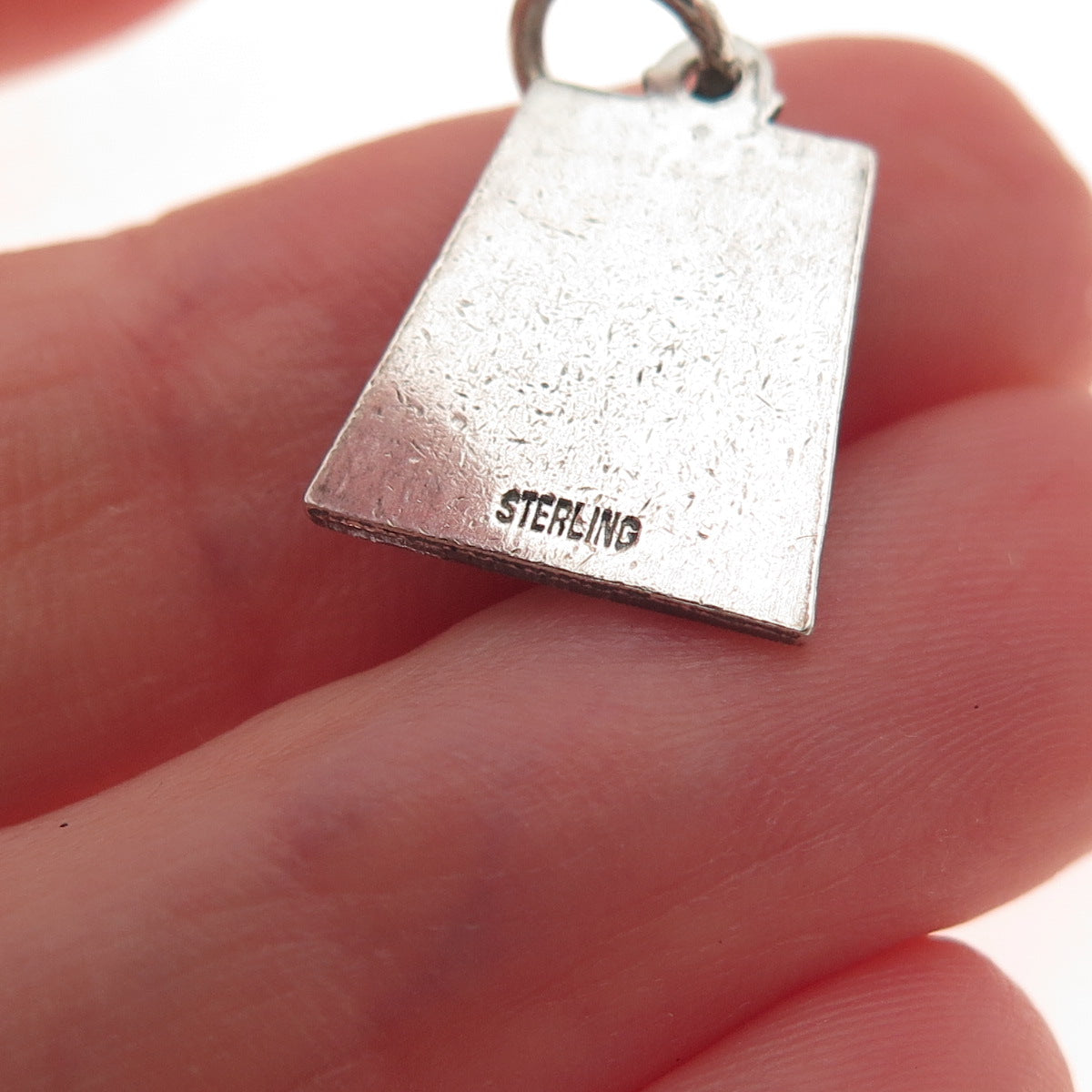 925 Sterling Silver Vintage Enamel Aries Zodiac Sign Oxidized Charm Pendant