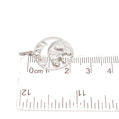 925 Sterling Silver Vintage Canada Beaver Mini Charm Pendant