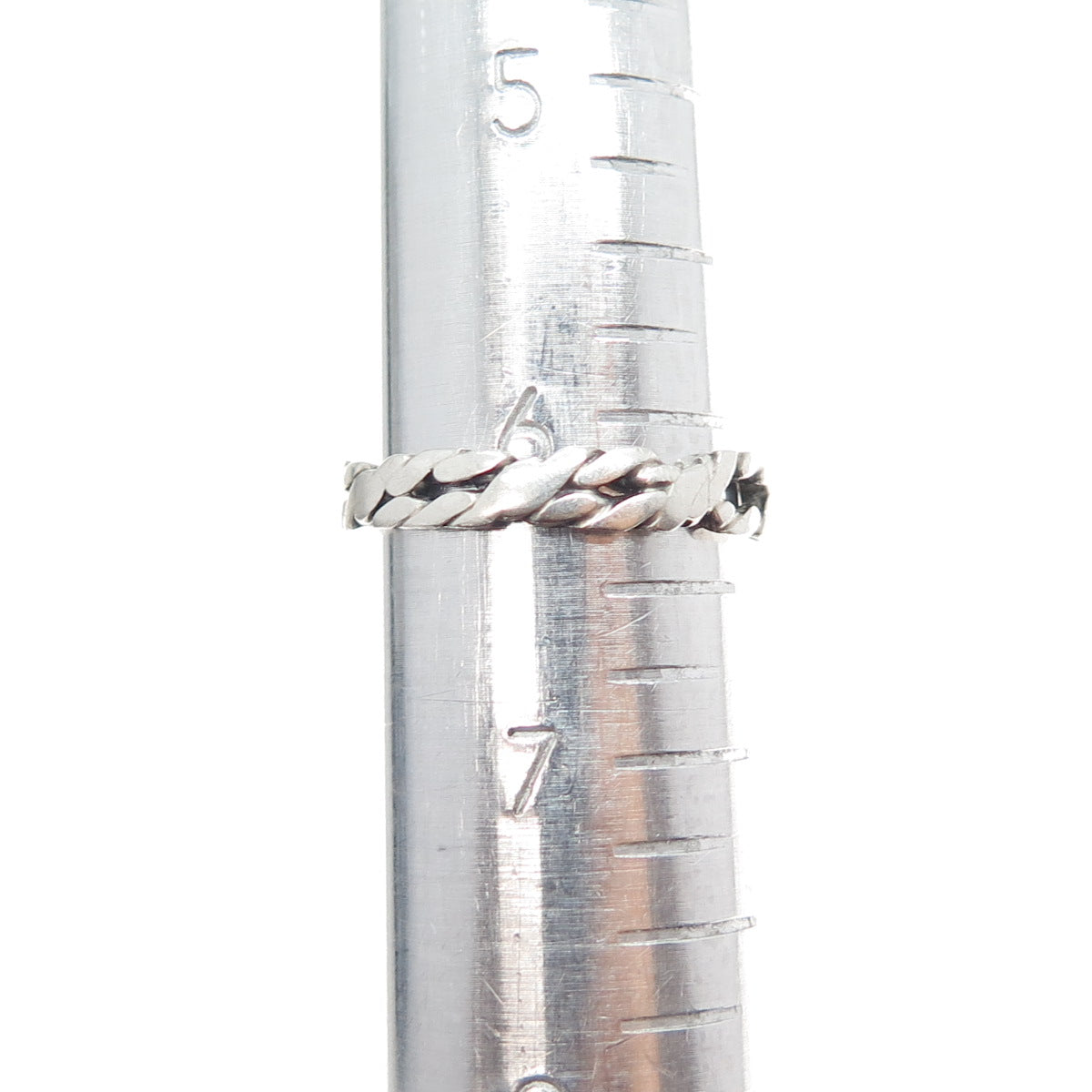 925 Sterling Silver Vintage Twisted Rope Braided Band Ring Size 6.25