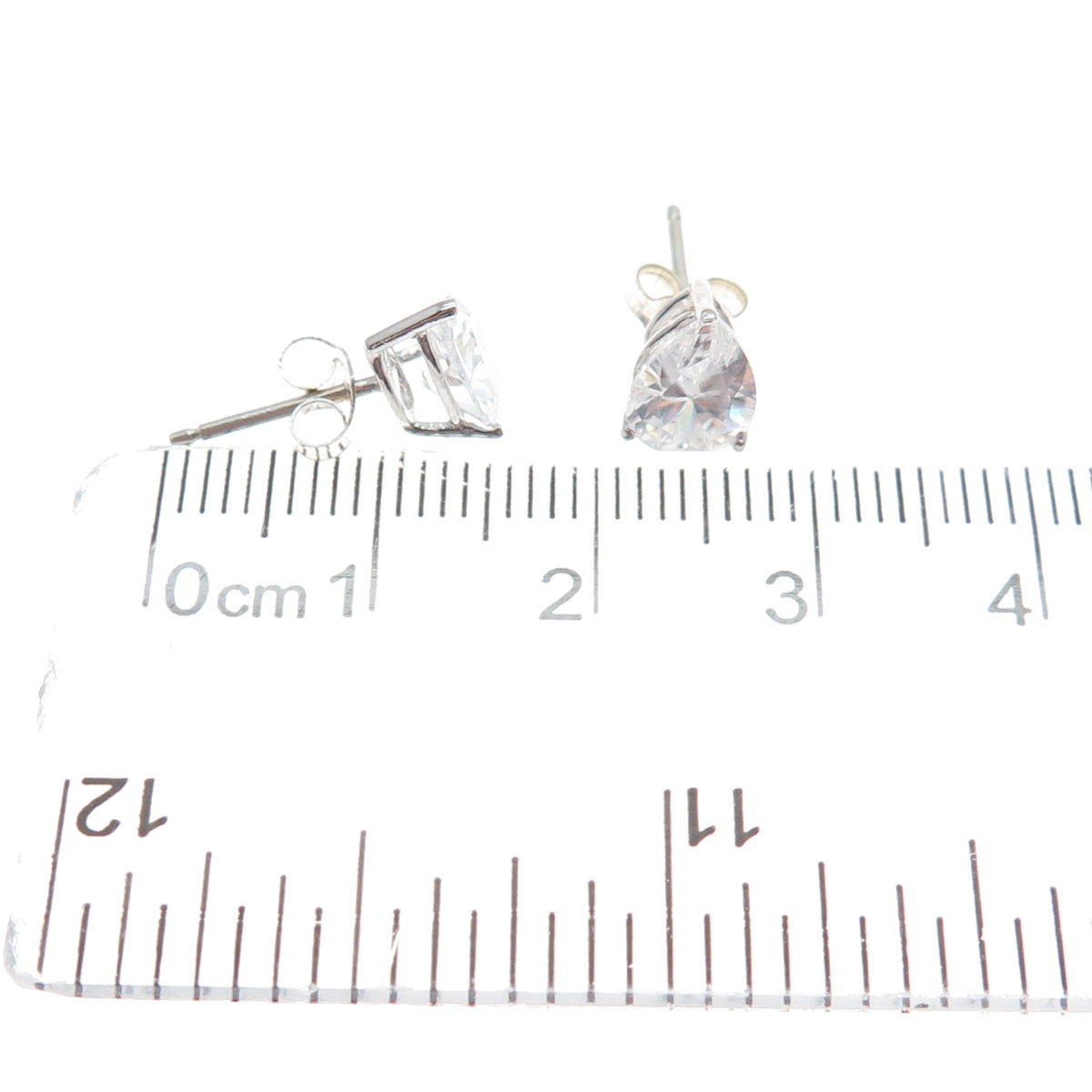 925 Sterling Silver Pear-Cut Stud Earrings