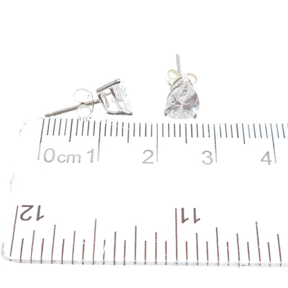 925 Sterling Silver Pear-Cut Stud Earrings