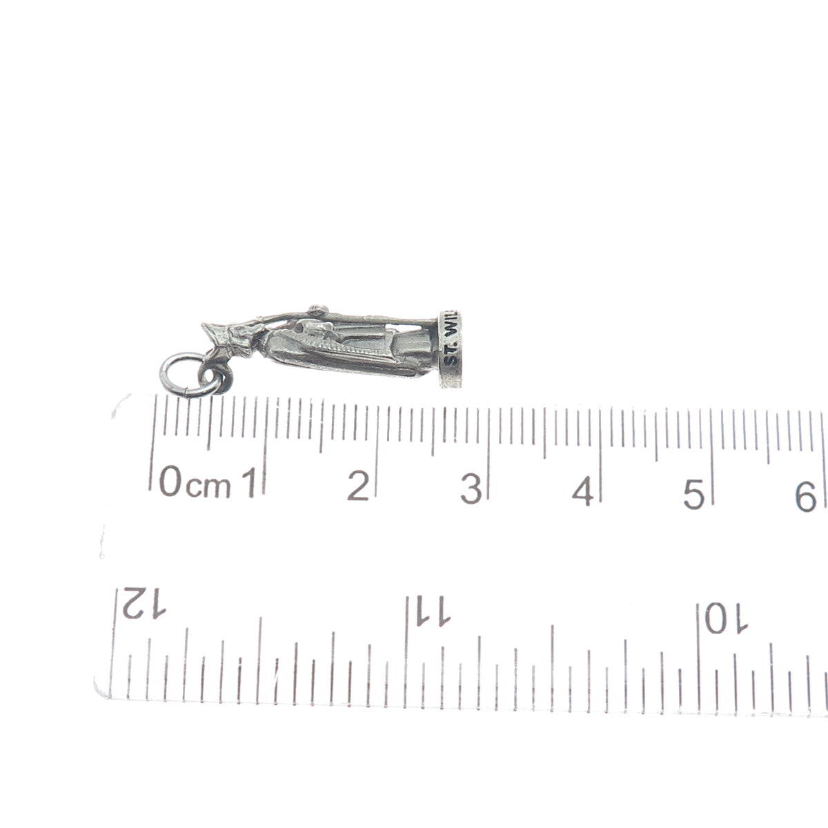 CREED 925 Sterling Silver Vintage St. Wilfred Minimalist 3D Charm Pendant